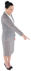 Fototapete Asiatische Orte Digital png photo of happy asian businesswoman pointing on transparent background
