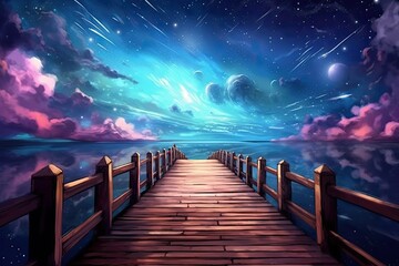Obraz premium Heaven's Gateway, Staircase to Ethereal Light
