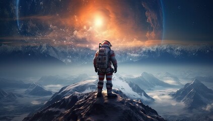 Astronaut, Moon, Mars Exploration - obrazy, fototapety, plakaty