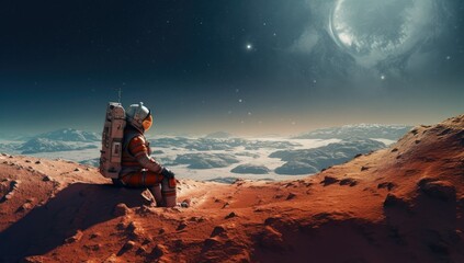 Astronaut, Moon, Mars Exploration