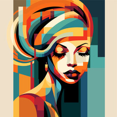 silhouette of a face of the person vector art illustration