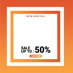 sale up to 50% template vector design for business and social media purposes in a modern simple style