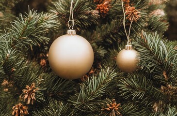 Obraz na płótnie Canvas Seasonal Sparkle: Christmas Tree Baubles