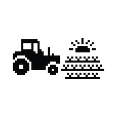 this is farm icon 1 bit style in pixel art with black color and white background ,this item good for presentations,stickers, icons, t shirt design,game asset,logo and your project.