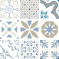 Tiles and wall decoration seamless pattern designs