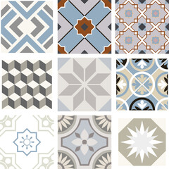 Tiles and wall decoration seamless pattern designs