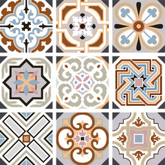 Tiles and wall decoration seamless pattern designs