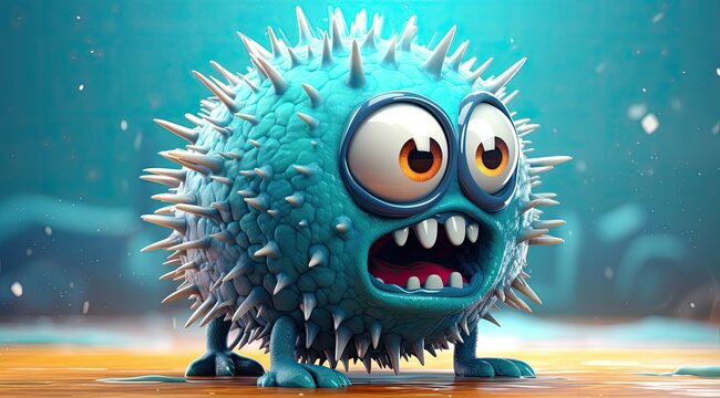 cartoon germs bacteria and viruses