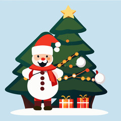 Santa Claus and the Festive Christmas Tree.