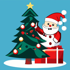 Santa Claus and the Festive Christmas Tree.