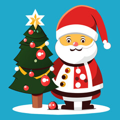 Santa Claus and the Festive Christmas Tree.