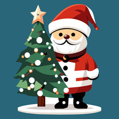 Santa Claus and the Festive Christmas Tree.