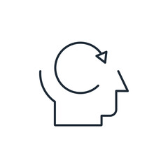 Memory recall.Vector linear icon isolated on white background. 