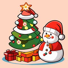 Santa Claus and the Festive Christmas Tree.