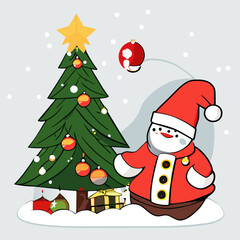 Santa Claus and the Festive Christmas Tree.