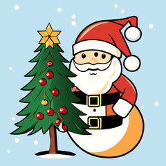 Santa Claus and the Festive Christmas Tree.