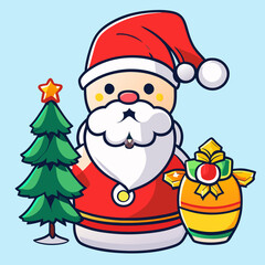 Santa Claus and the Festive Christmas Tree.