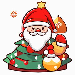 Santa Claus and the Festive Christmas Tree.
