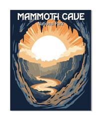 Vector Art of Mammoth Cave National Park. Template of Illustration Graphic Modern Poster for art prints or banner design