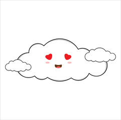 Cute kawaii cloud for decorating, suitable for sticker, t-shirt, mug, etc. vector formats. Eps 10


