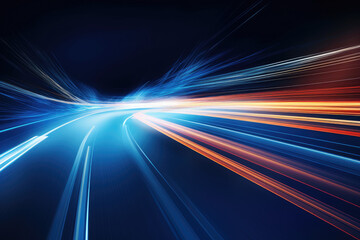 Colorful lines lead to the distance, speed concept background image