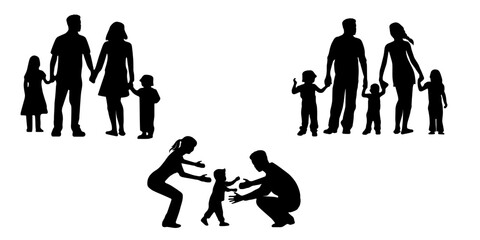 silhouette of family