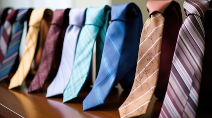 Neatly arranged suits and ties