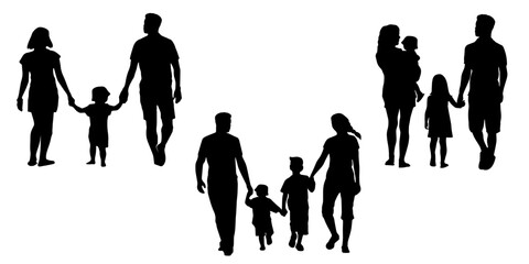 silhouettes of family
