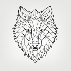Triangular wolf head, company logo, stylish illustration