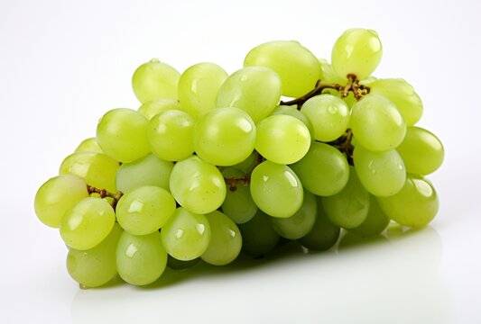 Bunch of green grapes isolated on white background. AI Generated Images