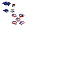 4th of July bundle svg design and lips vector american icon