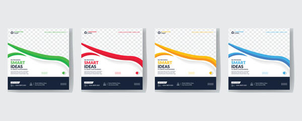 Modern Creative Corporate Business marketing agency promotion social media post template. Editable square banner design with place for the photo