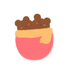 ほこほこぽかぽか(クマさん2匹)