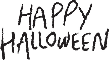 Happy Halloween Illustration in Black