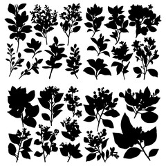 Greenery plant silhouettes