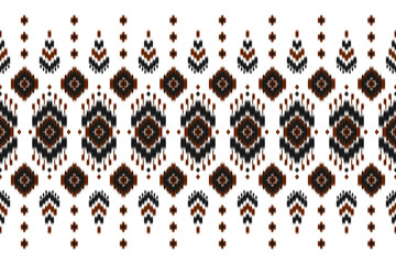 Carpet ethnic ikat pattern art. Geometric ethnic ikat seamless pattern in tribal. Mexican style. Design for background, wallpaper, illustration, fabric, clothing, carpet, textile, batik, embroidery.