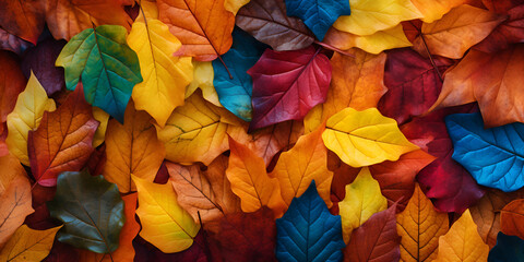 Maple leaves Autumn vibrant colored
