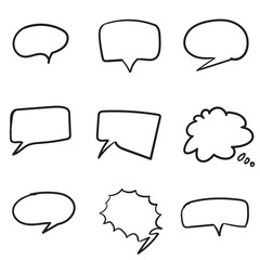 Obraz premium set of bubble chat illustration hand drawing