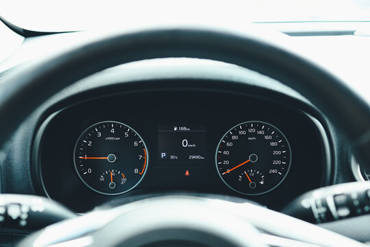 Car panel odometer speed fuel rpm km travel automobile dashboard