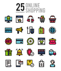 25 Online Learning Lineal Color icon pack. vector illustration.