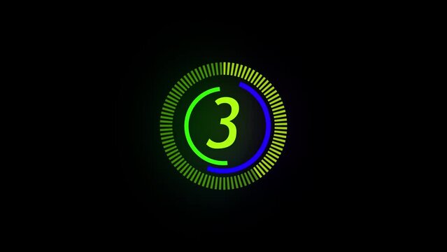 A abstract cooler countdown loading of 05 to 0 animation