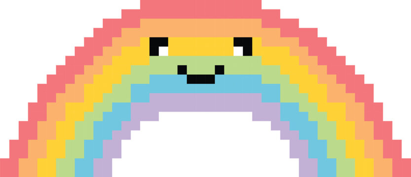 Cute rainbow Pixel art vector image