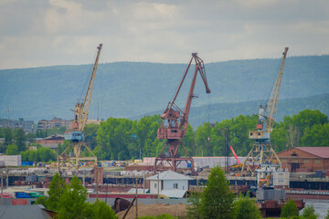 cranes in port