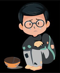 person with tea cup, cartoon, vector, illustration, art