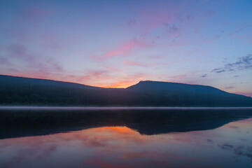 sunrise over the lake