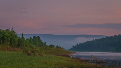 sunrise over the lake