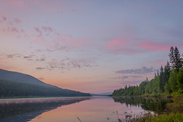 sunset over the lake