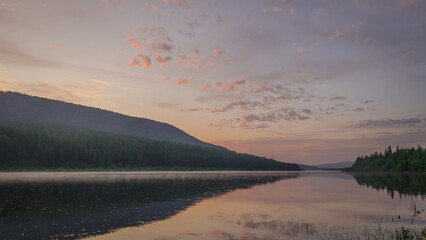 sunset over the lake