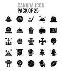 25 Canada Glyph icon pack. vector illustration.