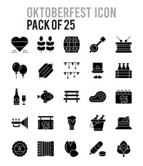 25 Oktoberfest Glyph icon pack. vector illustration.